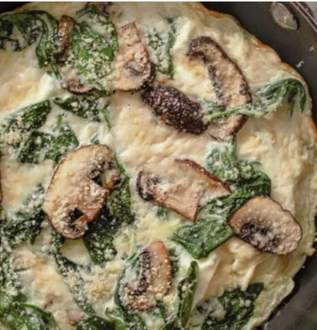 Mushroom, spinach & parmesan egg white omelette Gastric Inspired Recipes